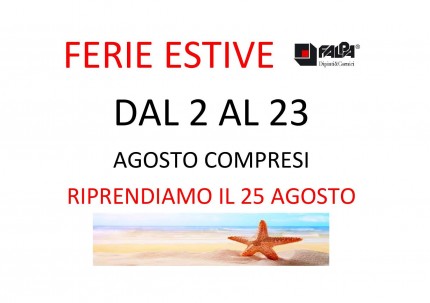 Falpa: CHIUSURA ESTIVA DAL 2 AL 23 AGOSTO COMPRESI 